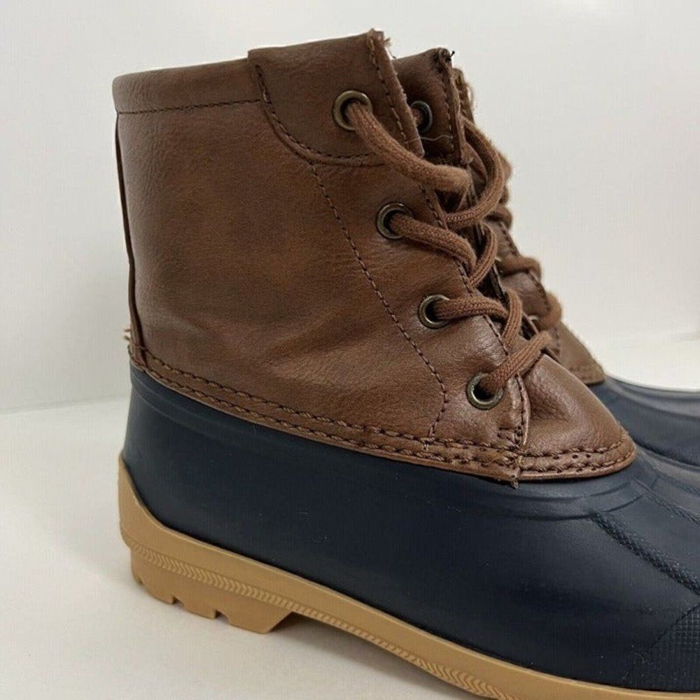 Sperry Top Sider Unisex Big Kid Size 1 Port Boot Brown & Navy Rubber Outdoor - Picture 4 of 7